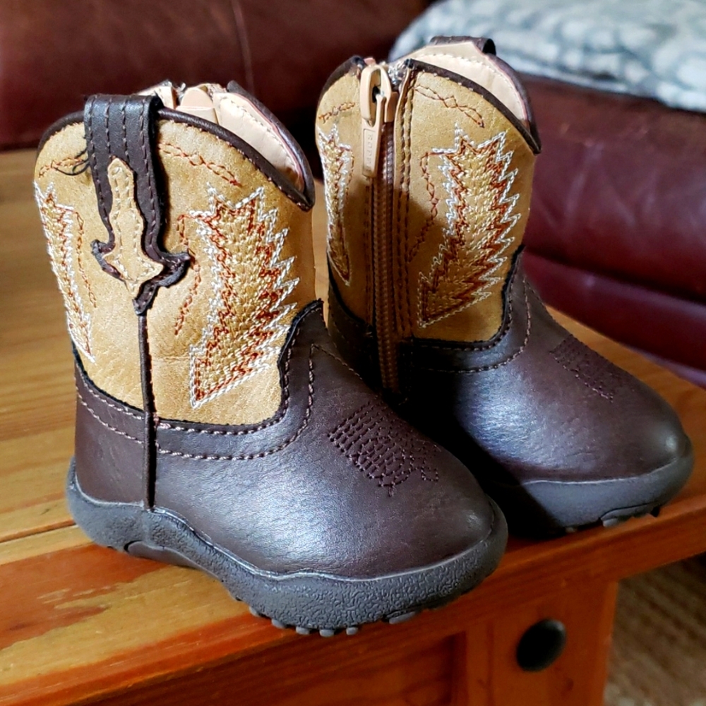 Roper Kids Brown and Tan Western Boots